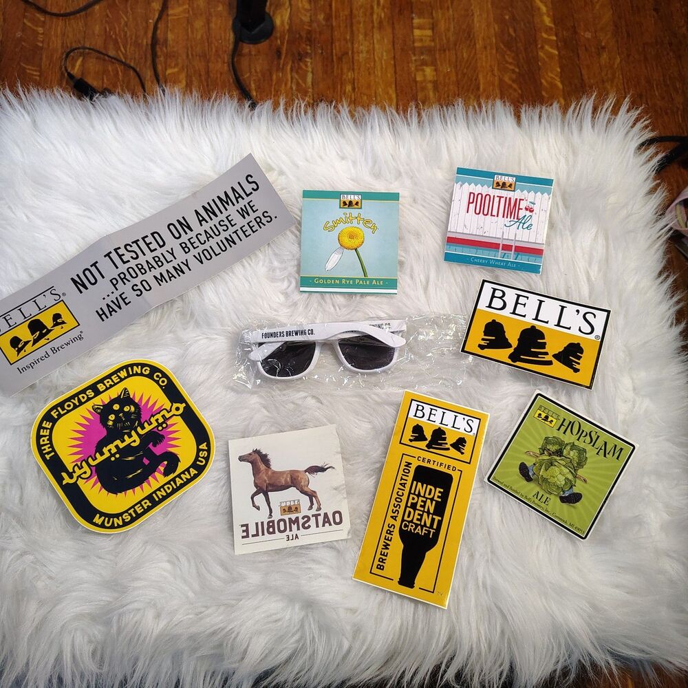 Craft Beer Bells Brewing Sticker Sunglasses LOT